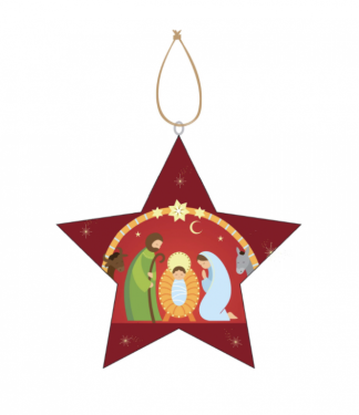Suspension étoile rouge saint famille