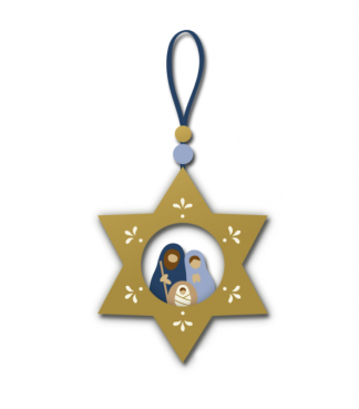 Suspension étoile dorée nativité