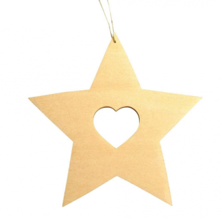 Suspension étoile ajourée coeur