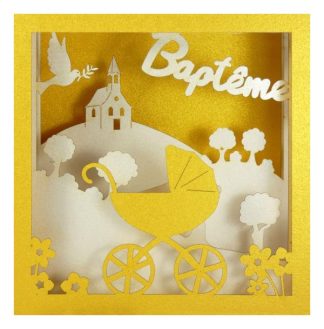 Carte double 3D " Baptême "